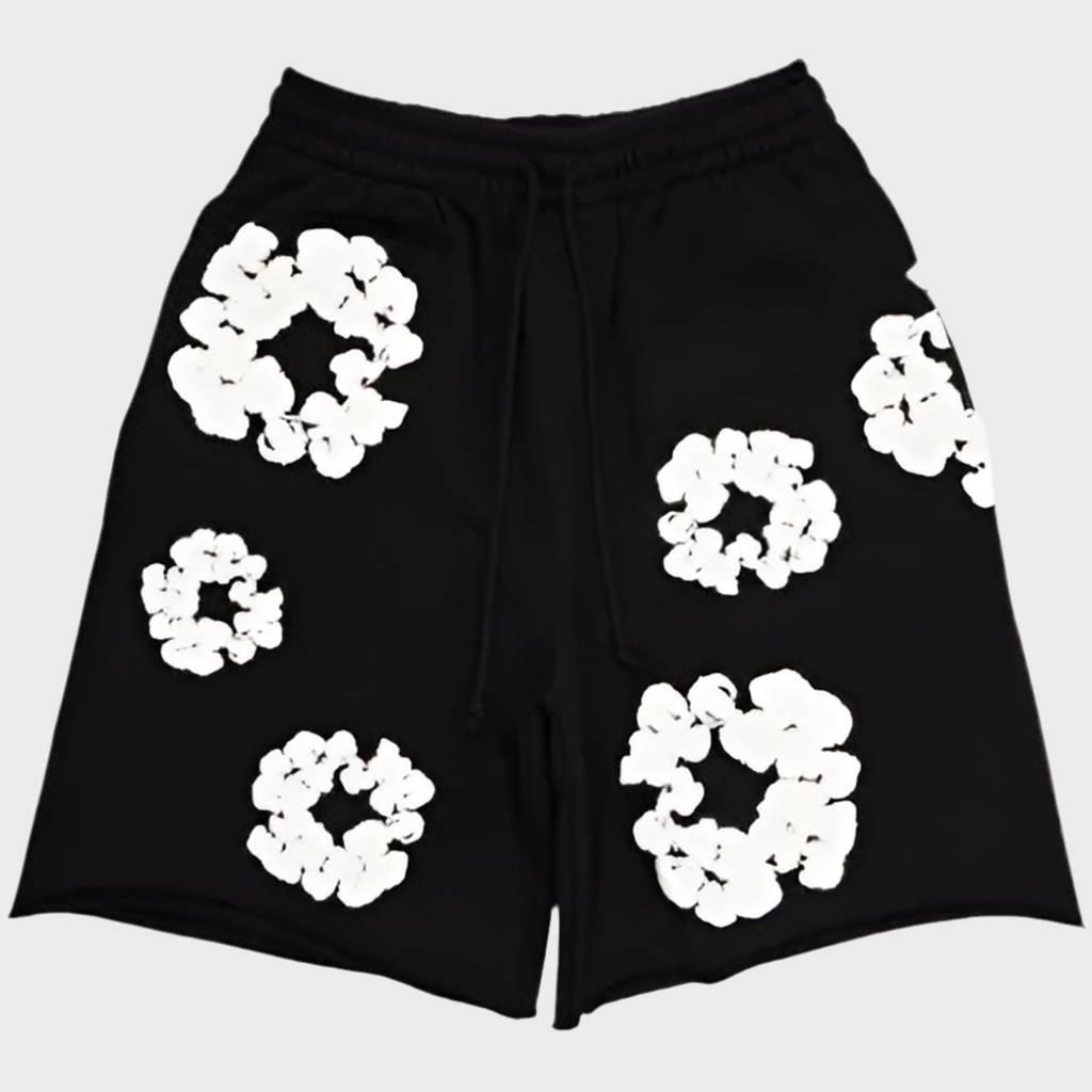 Short De nime black logo blanc